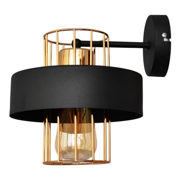 Applique VOLTA 1xE27/15W/230V 23 cm nero/oro