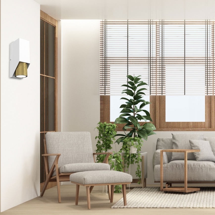 Applique WALL 1xGU10/8W/230V bianco/ottone