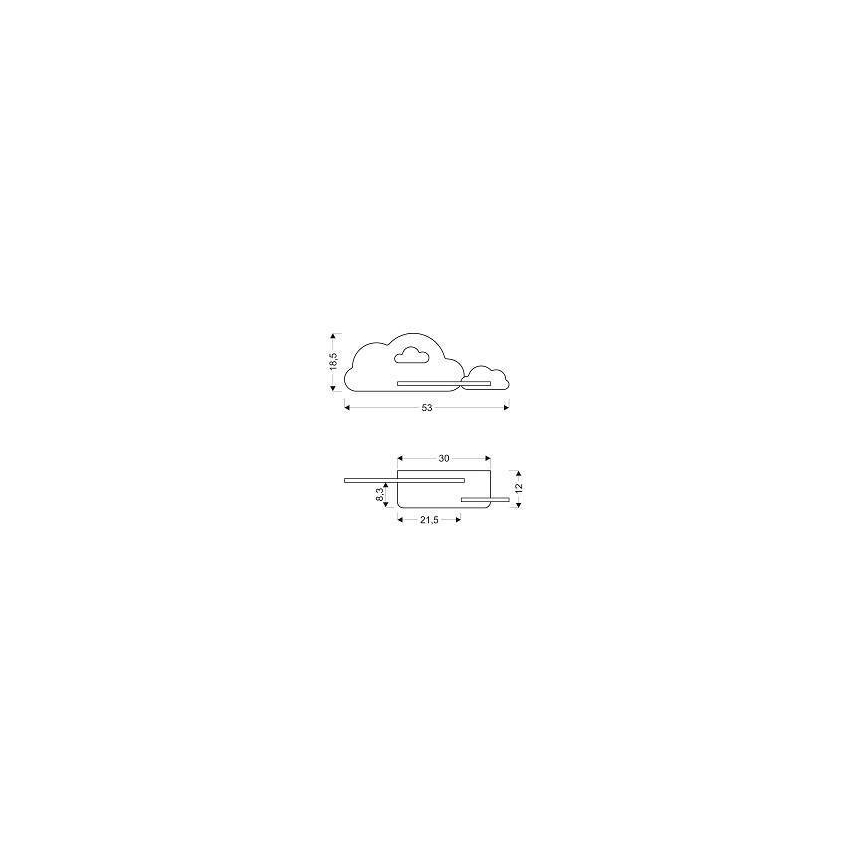 Appllique murale étagère enfant CLOUD LED/5W/230V rose/blanc