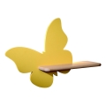 Appllique murale étagère enfant PAPILLON LED/5W/230V jaune/bois