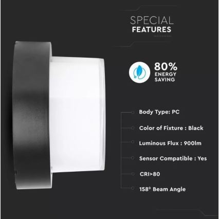 Applque murale d'extérieur LED/12W/230V IP65 3000K