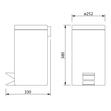 Aqualine - Abfalleimer SIMPLE LINE 12 l poliert Edelstahl