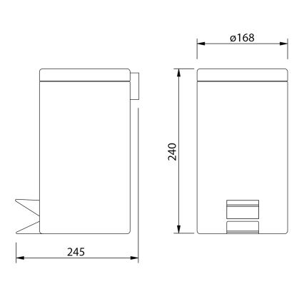Aqualine - Abfalleimer SIMPLE LINE 3 l mattweiß