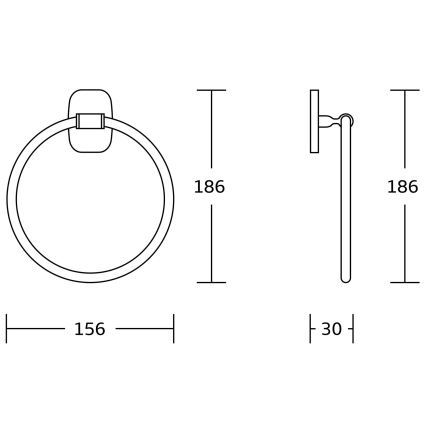 Aqualine - Appendiabiti da parete RUMBA diametro 15,6 cm cromo lucido