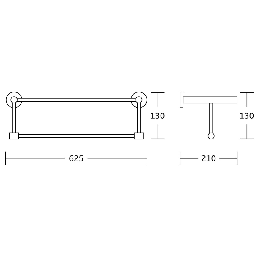 Aqualine - Appendiabiti da parete SAMBA 21x62,5 cm cromo lucido