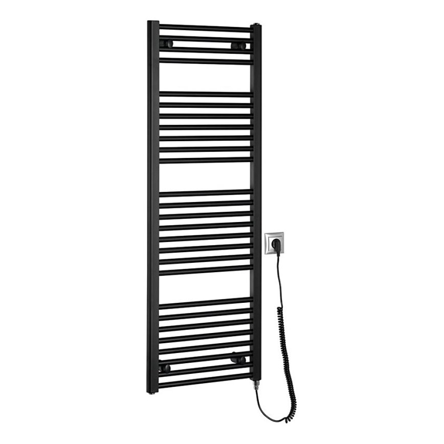 Aqualine - Badezimmer-Elektro-Heizkörper DIRECT-E 400W/230V 132 cm matt schwarz gerade