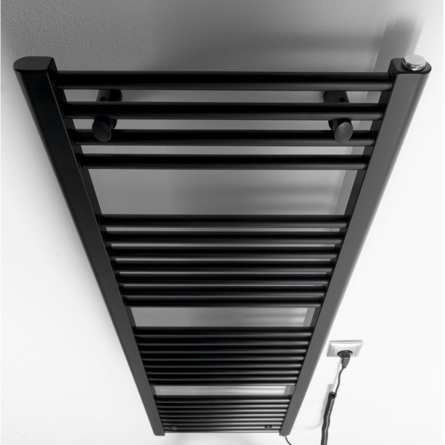 Aqualine - Bagno elettrico radiatore DIRECT-E 400W/230V 132 cm opaco nero dritto