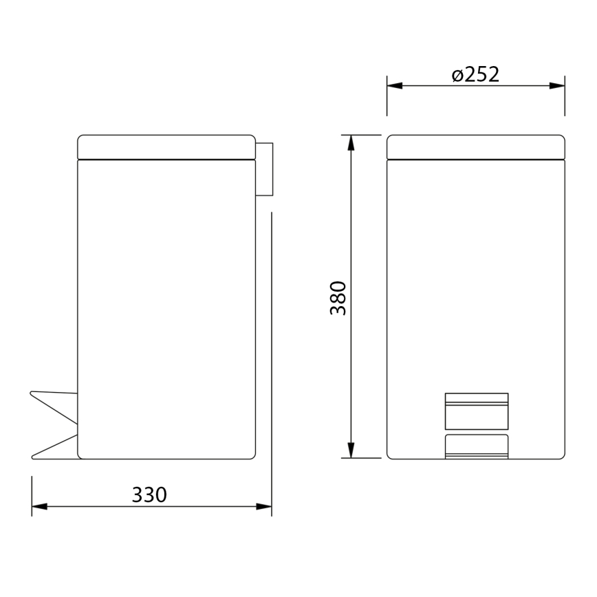 Aqualine - Cestino dei rifiuti SIMPLE LINE 12 l lucido acciaio inossidabile