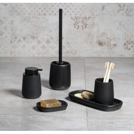 Aqualine - Distributore di sapone NERO 350 mm ceramiche/nero