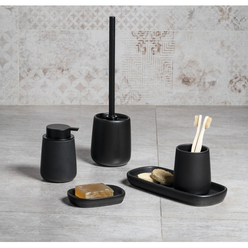 Aqualine - Distributore di sapone NERO 350 mm ceramiche/nero