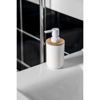 Aqualine - Distributore di sapone SNOW 350 mm bianco/bambù