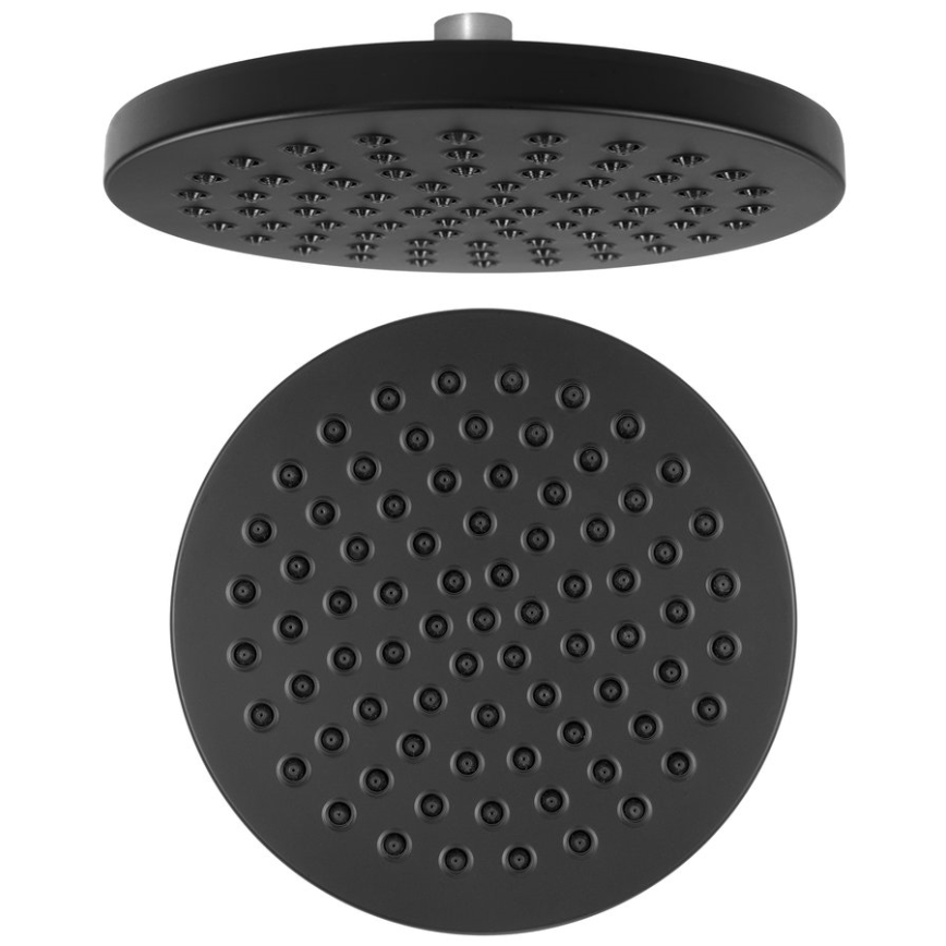 Aqualine - Douche de tête d. 20 cm mat noir