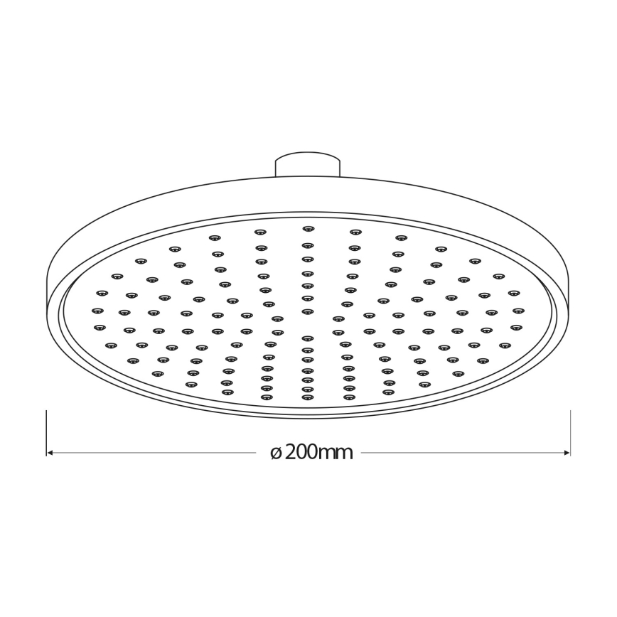 Aqualine - Douche de tête d. 20 cm mat noir