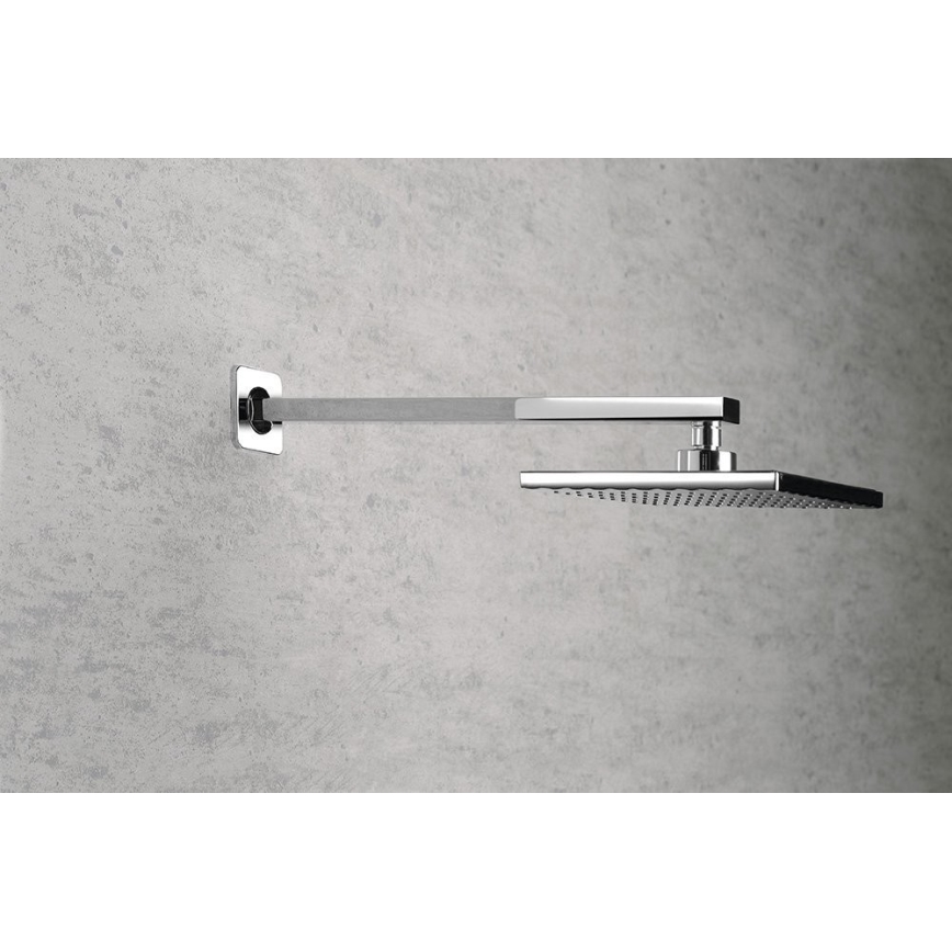 Aqualine - Duscharm eckig 40,4 cm glänzendes Chrom