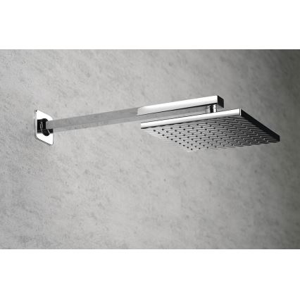 Aqualine - Duscharm eckig 40,4 cm glänzendes Chrom