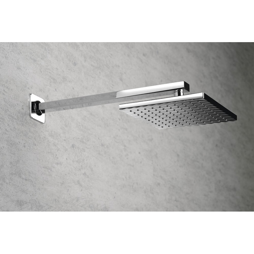 Aqualine - Duscharm eckig 40,4 cm glänzendes Chrom