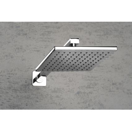 Aqualine - Duscharm eckig 40,4 cm glänzendes Chrom