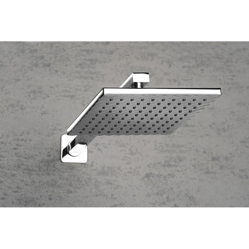 Aqualine - Duscharm eckig 40,4 cm glänzendes Chrom
