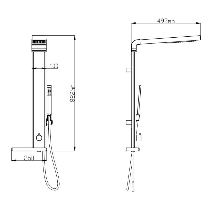 Aqualine - Duschgarnitur ROME, glänzender Chrom