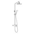Aqualine - Duschset mit Mischbatterie, glänzender Chrom/Weiß
