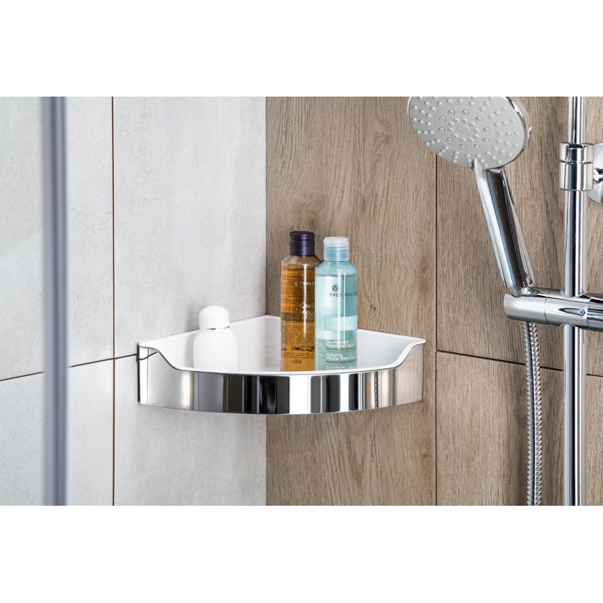Aqualine - Eck-Duschablage SAMBA 21,8x30 cm glänzendes Chrom
