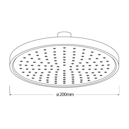 Aqualine - Kopfbrause d 20 cm matt schwarz