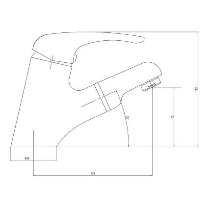 Aqualine - Miscelatore per lavabo KASIOPEA 14,2 cm, cromo lucido