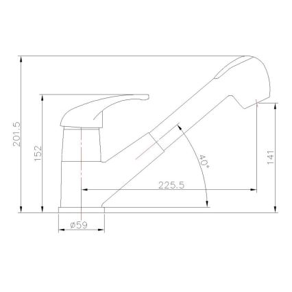 Aqualine - Miscelatore per lavello KASIOPEA 20 cm cromo lucido