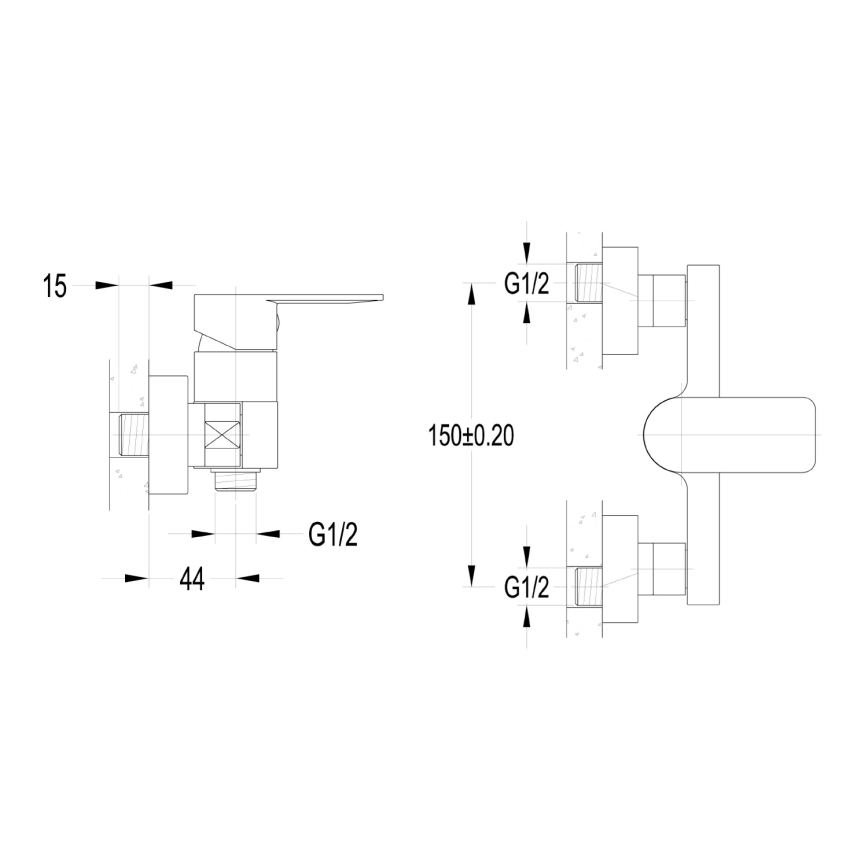 Aqualine - Mitigeur de douche DAPHNE chromé brillant