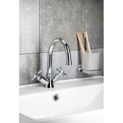 Aqualine - Mitigeur de lavabo XENIA RETRO 22,2 cm, chrome brillant