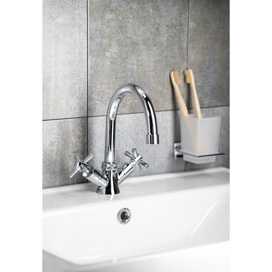 Aqualine - Mitigeur de lavabo XENIA RETRO 22,2 cm, chrome brillant