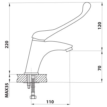 Aqualine - Mitigeur pour lavabo KASIOPEA 22 cm chrome brillant