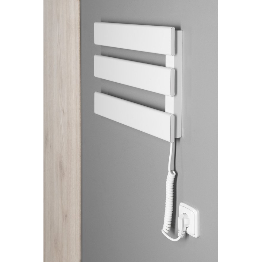 Aqualine - Portasciugamani elettrico ELVIS 50W/230V 34,2 cm bianco destra