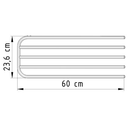 Aqualine - Portasciugamani per elemento riscaldante 60 cm bianco
