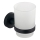 Aqualine - Portaspazzolino a parete SAMBA bianco latte vetro/opaco nero