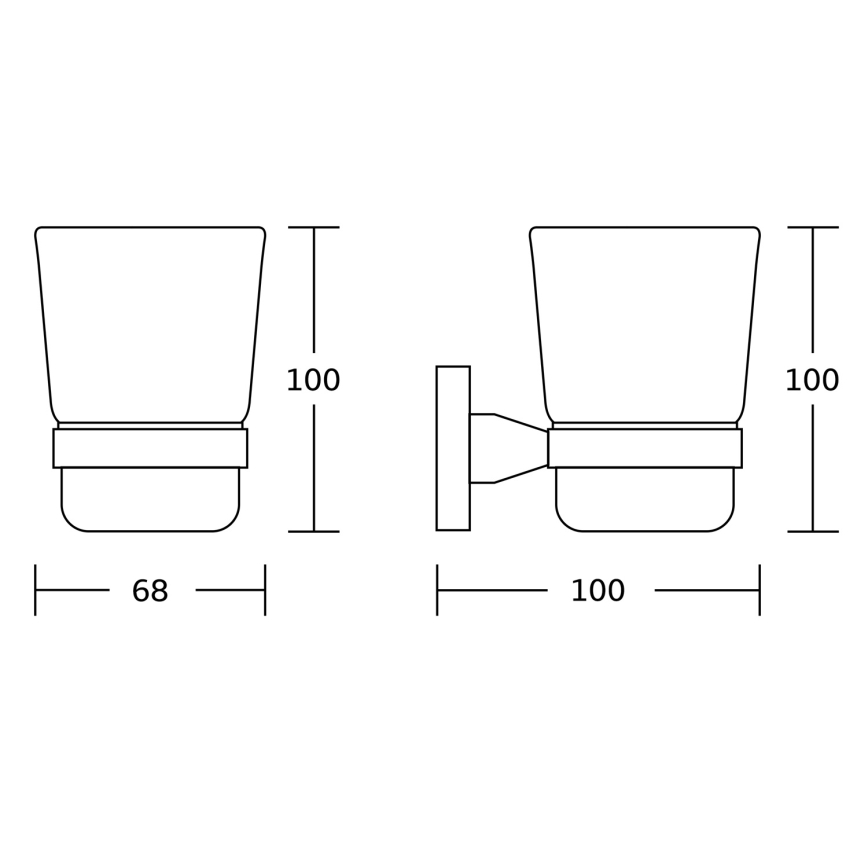 Aqualine - Porte-brosse à dents mural SAMBA blanc de lait verre/mat noir