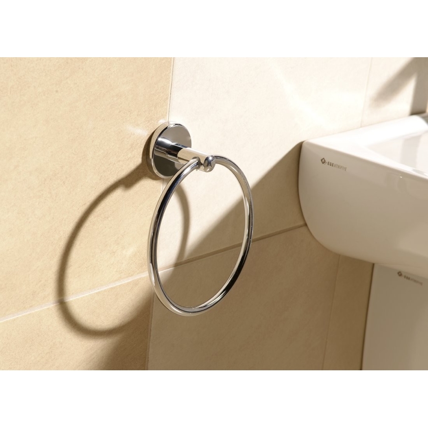 Aqualine - Porte-serviettes mural SAMBA d. 15,5 cm chrome brillant