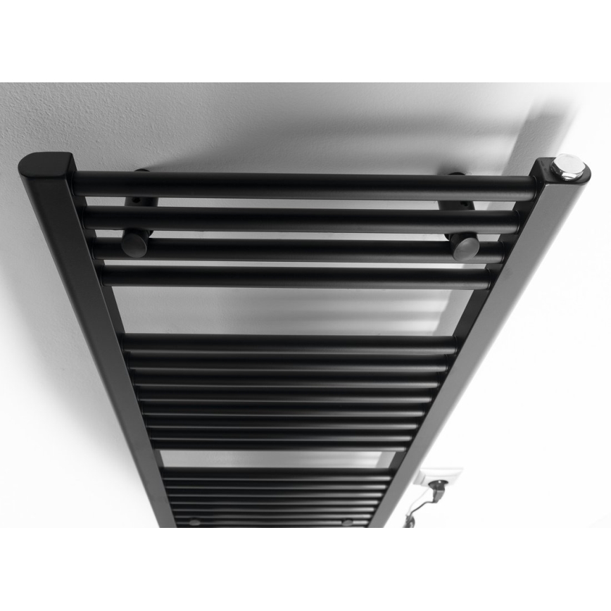 Aqualine - Radiateur électrique de salle de bains DIRECT-E 300W/230V 96 cm noir mat droit