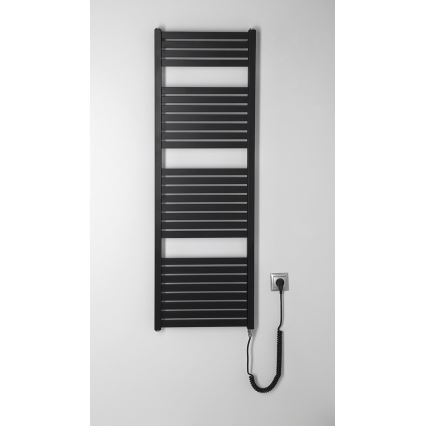Aqualine - Radiateur électrique de salle de bains TONDI-E 500W/230V 133 cm noir mat droit