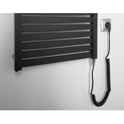 Aqualine - Radiateur électrique de salle de bains TONDI-E 500W/230V 133 cm noir mat droit