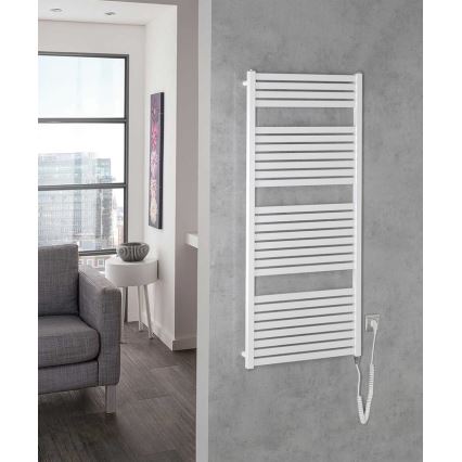 Aqualine - Radiateur électrique de salle de bains TONDI-E 600W/230V 133 cm blanc droit