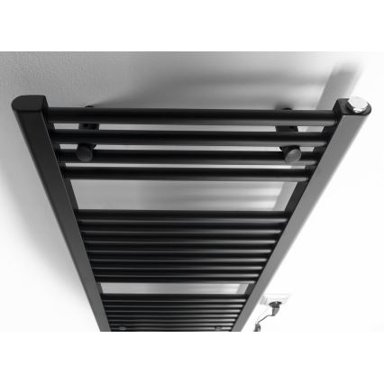 Aqualine - Radiatore elettrico da bagnoDIRECT-E 300W/230V 96 cm opaco nero dritto