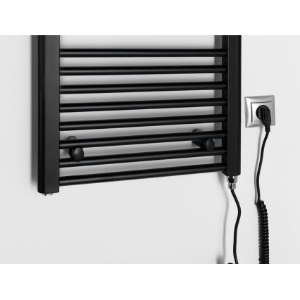 Aqualine - Radiatore elettrico da bagnoDIRECT-E 300W/230V 96 cm opaco nero dritto