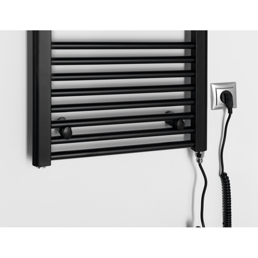 Aqualine - Radiatore elettrico da bagnoDIRECT-E 300W/230V 96 cm opaco nero dritto