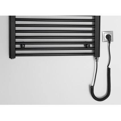 Aqualine - Radiatore elettrico da bagno IRECT-E 400W/230V 96 cm opaco nero dritto