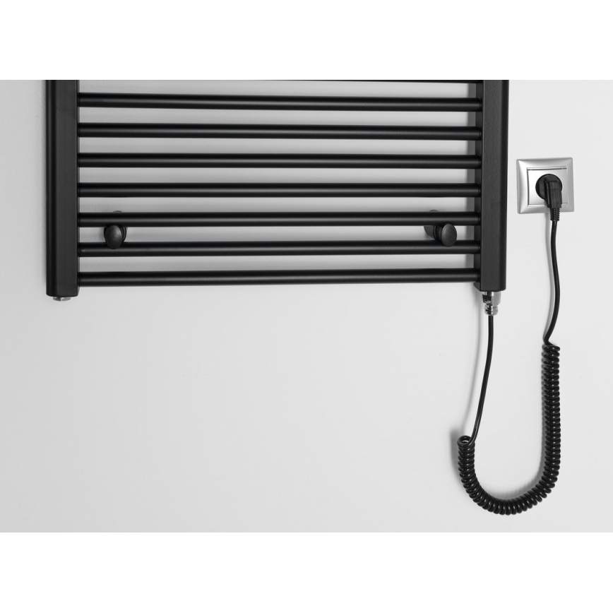 Aqualine - Radiatore elettrico da bagno IRECT-E 400W/230V 96 cm opaco nero dritto