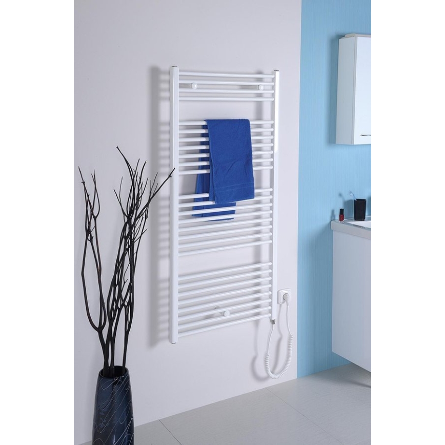 Aqualine - Radiatore elettrico da bagnoDIRECT-E 600W/230V 132 cm bianco dritto