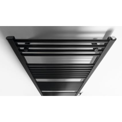 Aqualine - Radiatore elettrico da bagnoDIRECT-E 600W/230V 132 cm opaco nero dritto