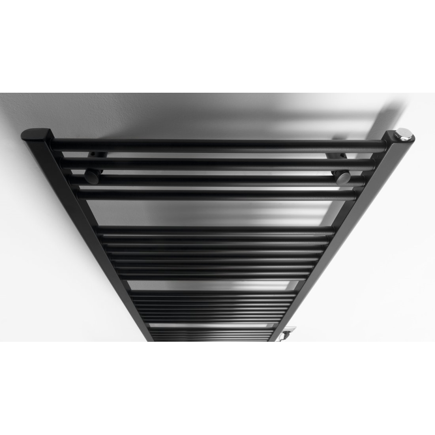 Aqualine - Radiatore elettrico da bagnoDIRECT-E 600W/230V 132 cm opaco nero dritto