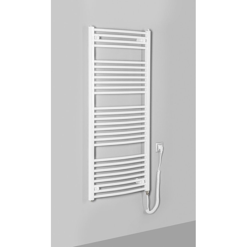 Aqualine - Radiatore elettrico da bagno ORBIT-E 600W/230V 132 cm bianco arrotondato